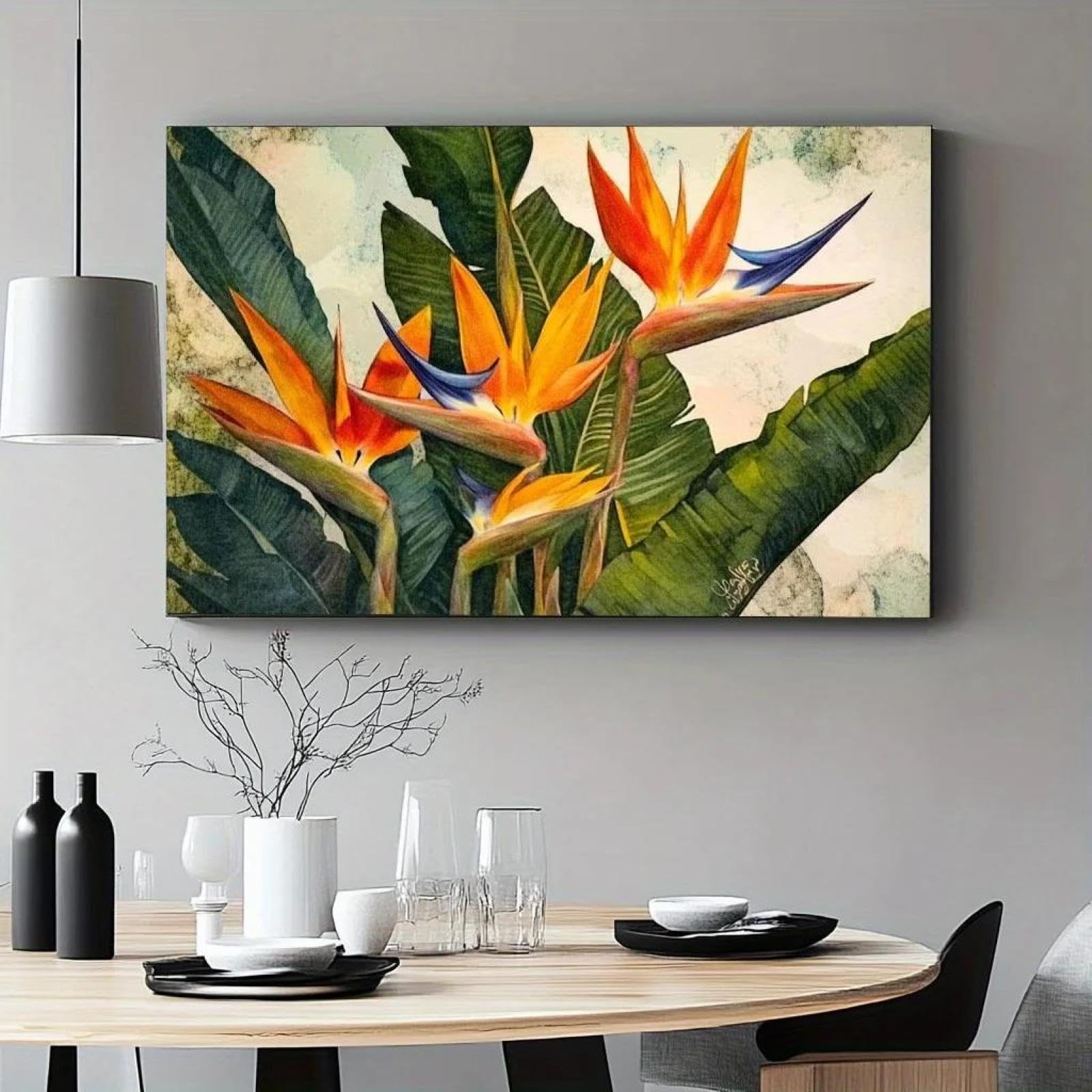 Yocheng Vibrant Tropical Orchid Posters And Print Scenery Flowers Canvas Painting Wall Art Pictures For Living Room Home Decor 40x50cm No Frame