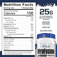 Vista 2 de Gaspari Nutrition Myofusion Advanced Protein, mezcla de proteínas con proteína de suero de leche, proteína de caseína y proteína aislada, baja