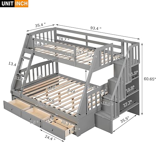 Miniatura 100 de Versatility - Litera individual sobre individual con escritorio y armario integrados, cama alta de madera maciza y plataforma independiente con