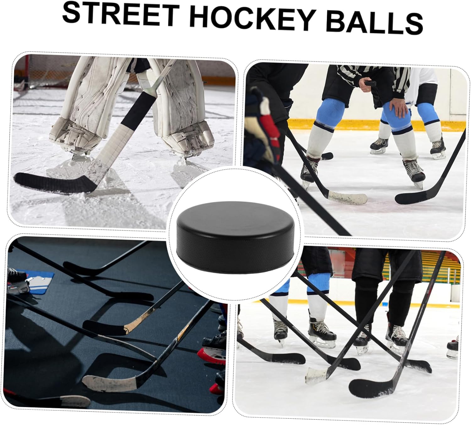 20-piece Set of Lightweight Training Ice Hockey Pucks for Indoor and Outdoor Practice Sturdy Solid Black Pucks for Boys and Girls and Adults for Floor Hockey