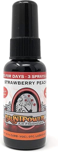 BluntPower Ambientador de alta concentración de 1.5 onzas, fresa y melocotón