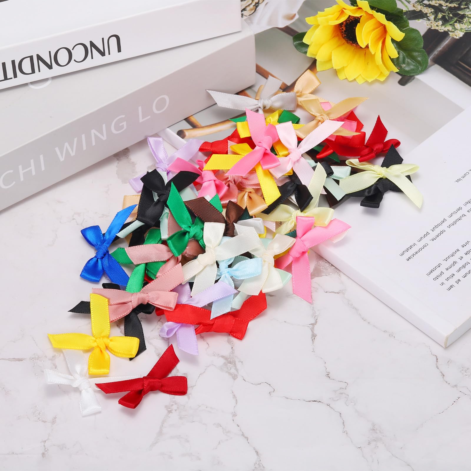 Sourcing Map Lot De 50 Mini Nœuds En Ruban De Satin De 8,9 Cm Pour