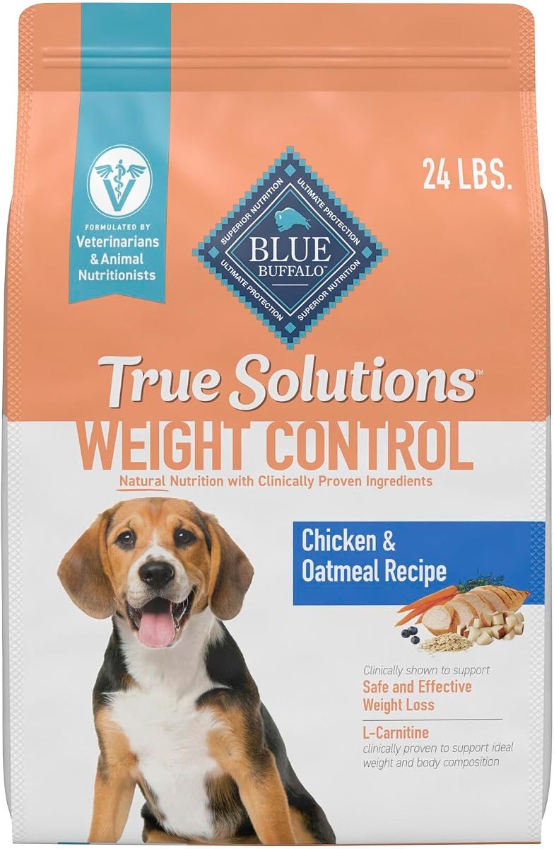 Blue Buffalo True Solutions Alimento seco para perros con pollo para control de peso, 24 lb | Fórmula para adultos, L-carnitina y fibra enriquecida, formulada por veterinarios