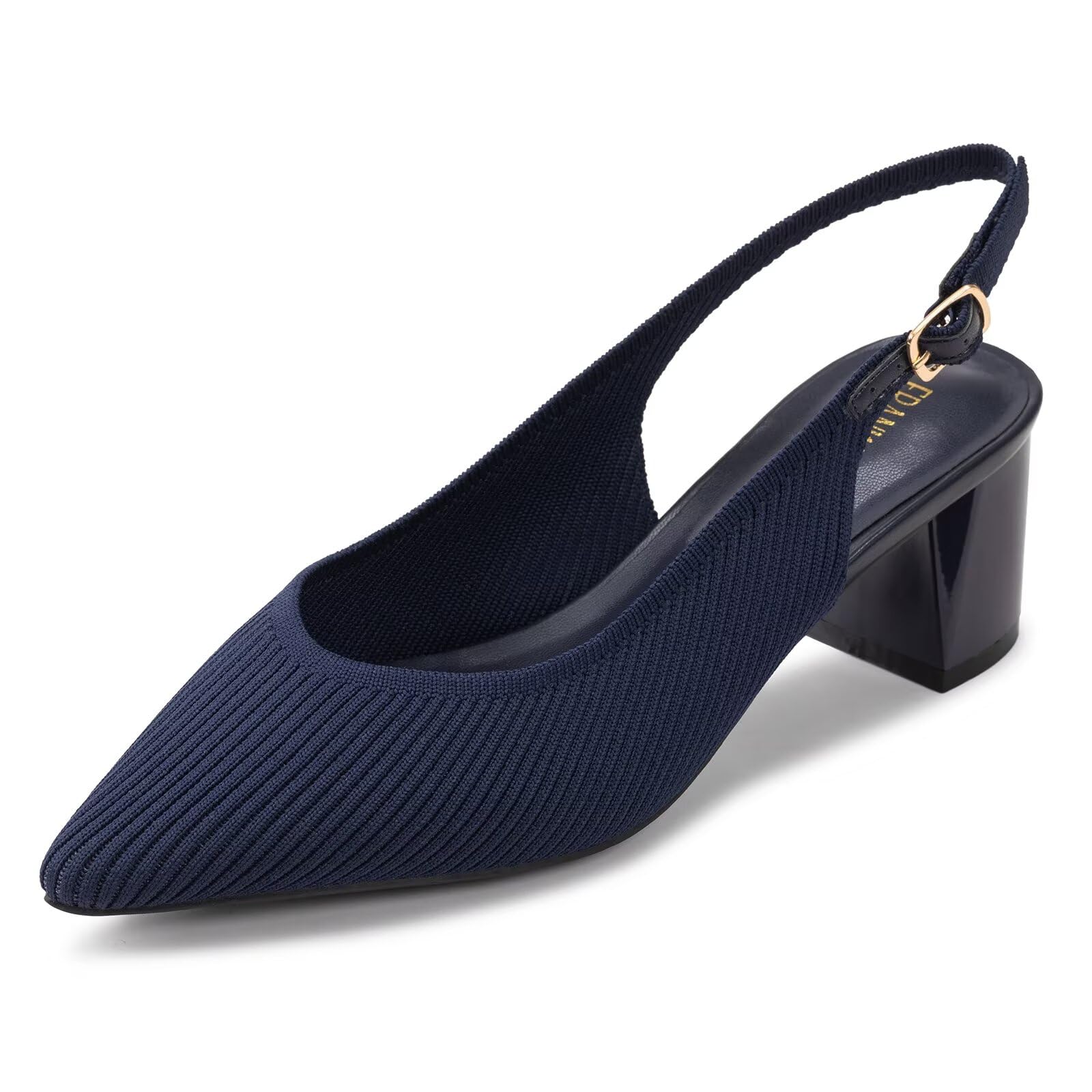 Frank Mully Women's Slingback Heels Pointed Toe Work Pumps Comfortable Chunky Pumps Closed Toe Stylish Dressy Shoes