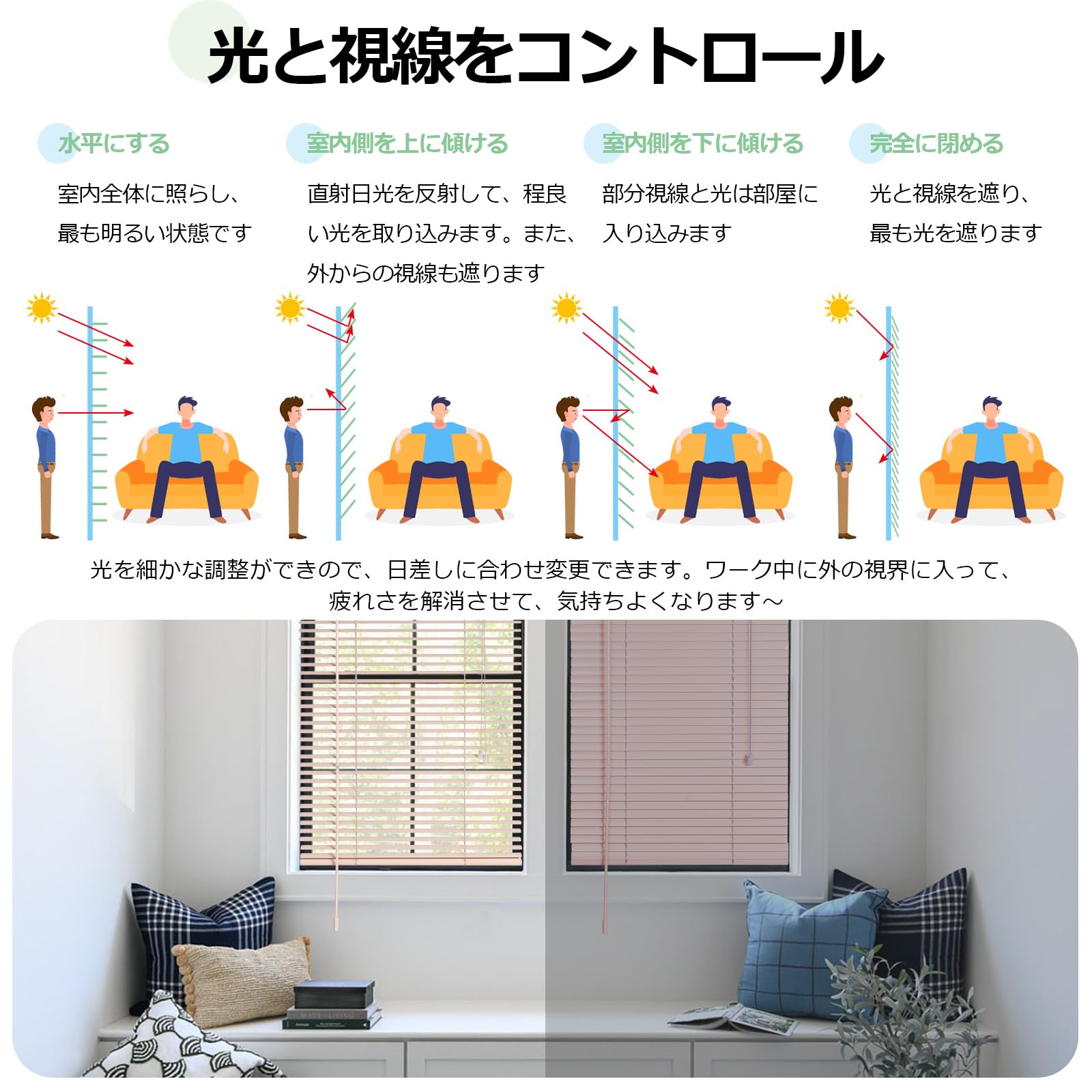 突っ張り式ブラインド 100 ホーム＆キッチン ブラインド 突っ張り式 遮光 ブラインド