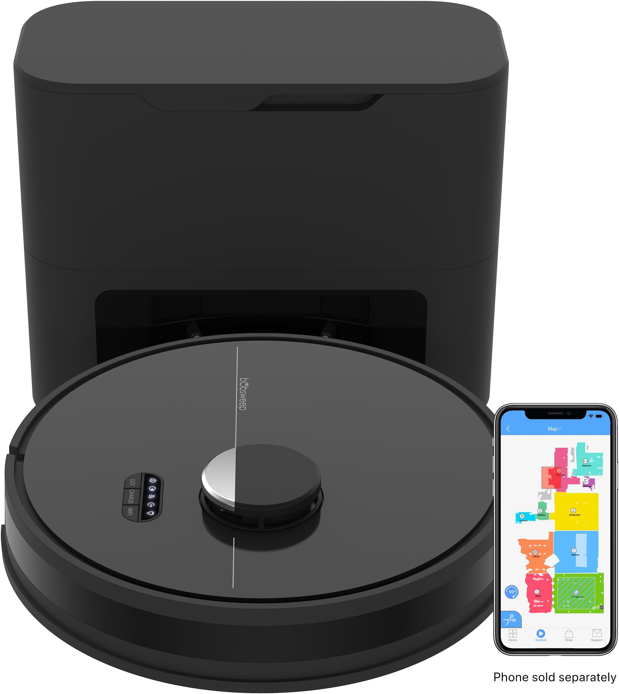 bObsweep PetHair Robotic Vacuum Cleaner and Mop, Rouge