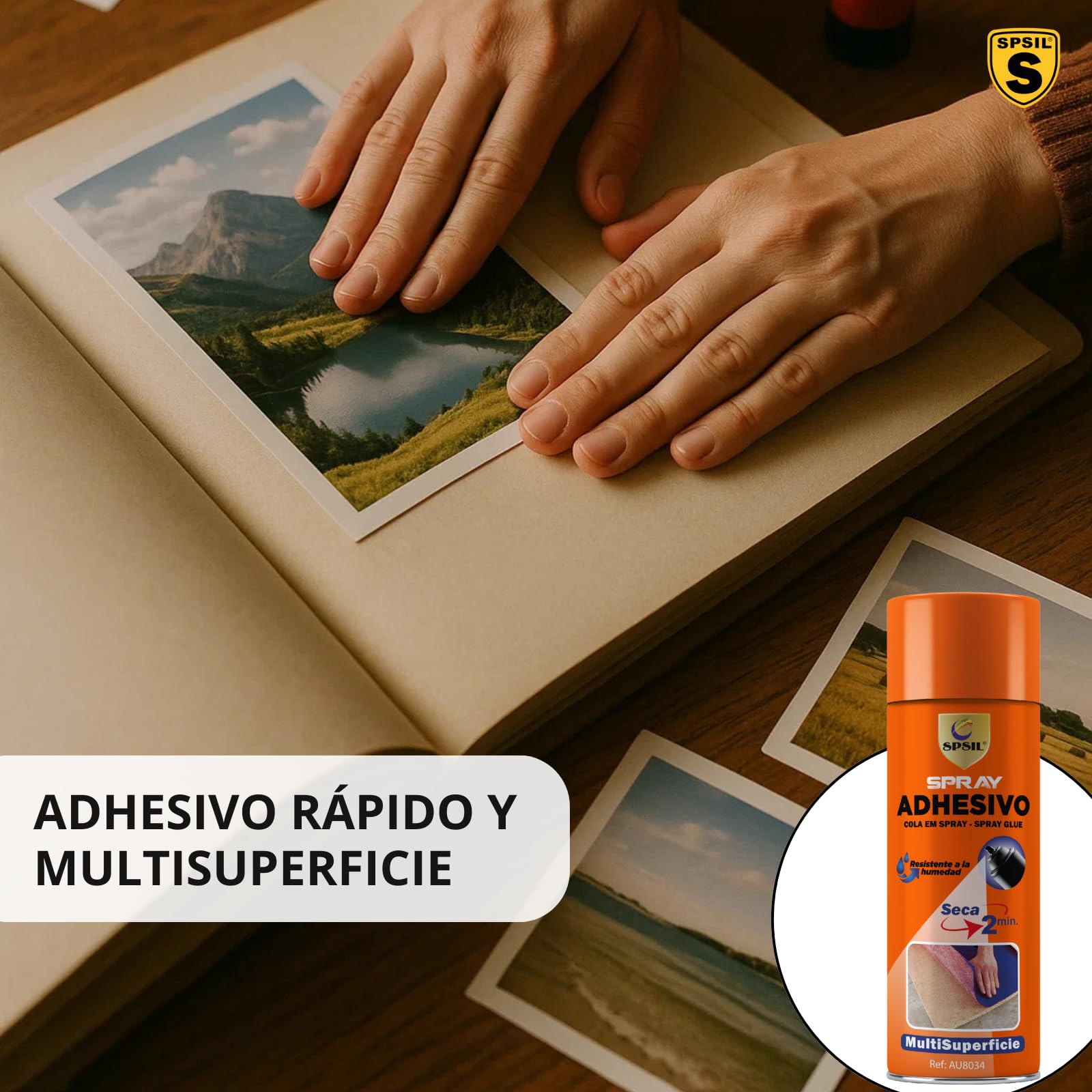SPSIL Adhesivo en Spray 400ml - Aplicación fácil y precisa - Resistente a la humedad - Adhesión fuerte y duradera (400 Mililitros)