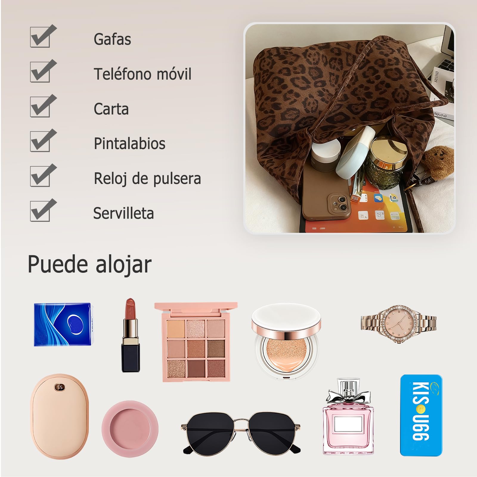 CORIOS Bolso de Hombro con Moda Estampado de Leopardo para Mujer Bolso de Mano con Adorable Colgante de Oso Gran Bolsa Shopper Tote de Ante para Trabajo Viajes Compras Estampado de Leopardo Café