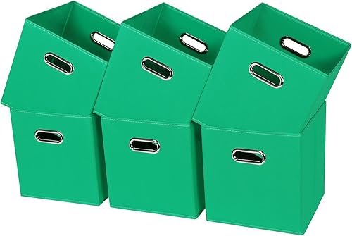 Miniatura 1 de Contenedores de almacenamiento de tela, 13 x 13 x 13 pulgadas, cubos organizadores plegables con doble asa, organizadores de tela y caja de