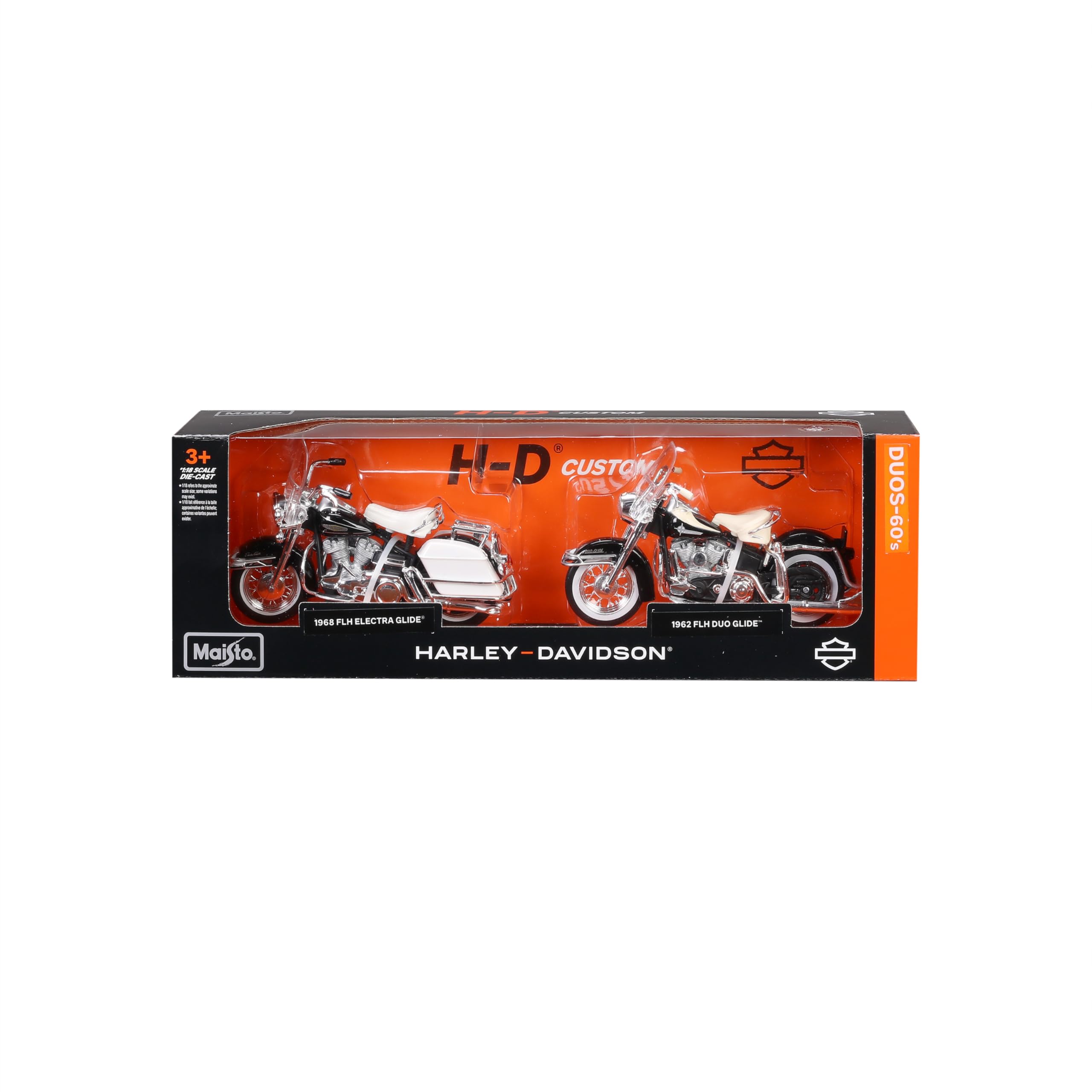 1:18 HARLEY DAVIDSON DECADE DUOS 60'S – Premium Quality Toy with Realistic Details, Safe for Kids, Encourages Imaginative Play – Maisto Bburago