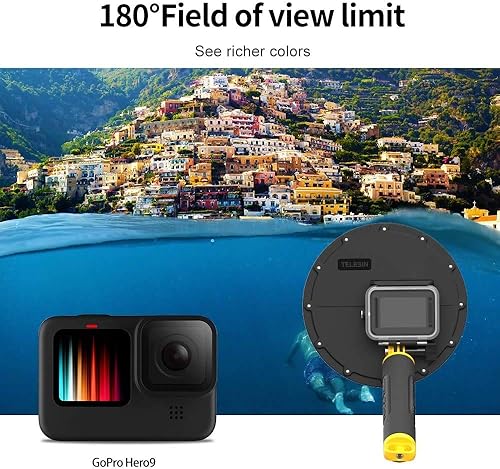 Miniatura 4 de Lente de puerto de cúpula de 6 pulgadas para GoPro Hero 11 Hero 109, negro, carcasa impermeable, gatillo de agarre flotante de mano, cubierta