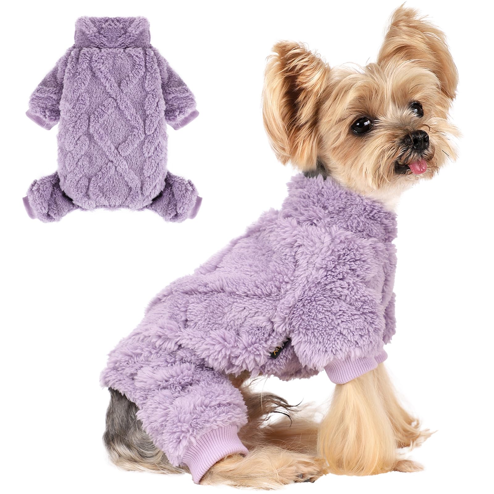 Dog Sweater, Dog Pajamas Small Sized Dog,Warm Fleece Pajamas for Dogs, Winter Chihuahua Yorkie Teacup Cat Sweater Clothes Outfits,Soft Cold Weather