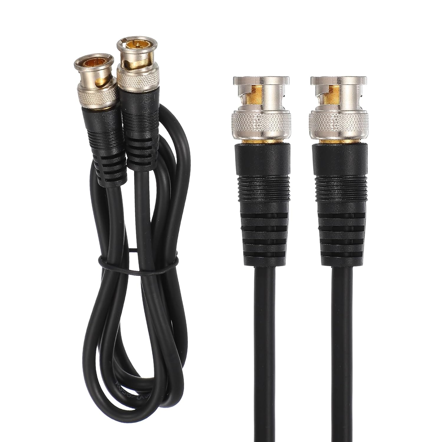 MECCANIXITY BNC Extension Cable Male to Male 3.3FT 70-Ohm BNC Cable for Video DVR CCTV Security Surveillance Camera System Monitor(Black)