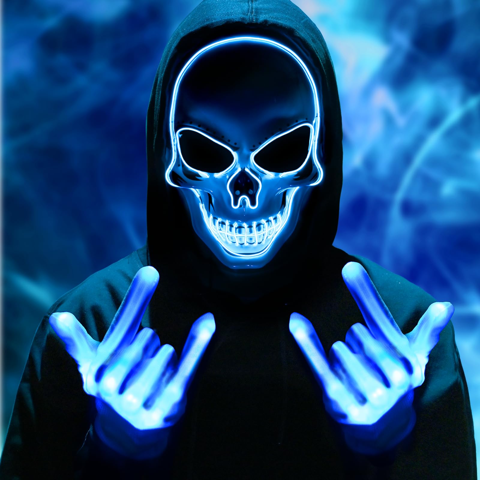Waipfaru Halloween Costumes Halloween Mask Scream Mask with Gloves