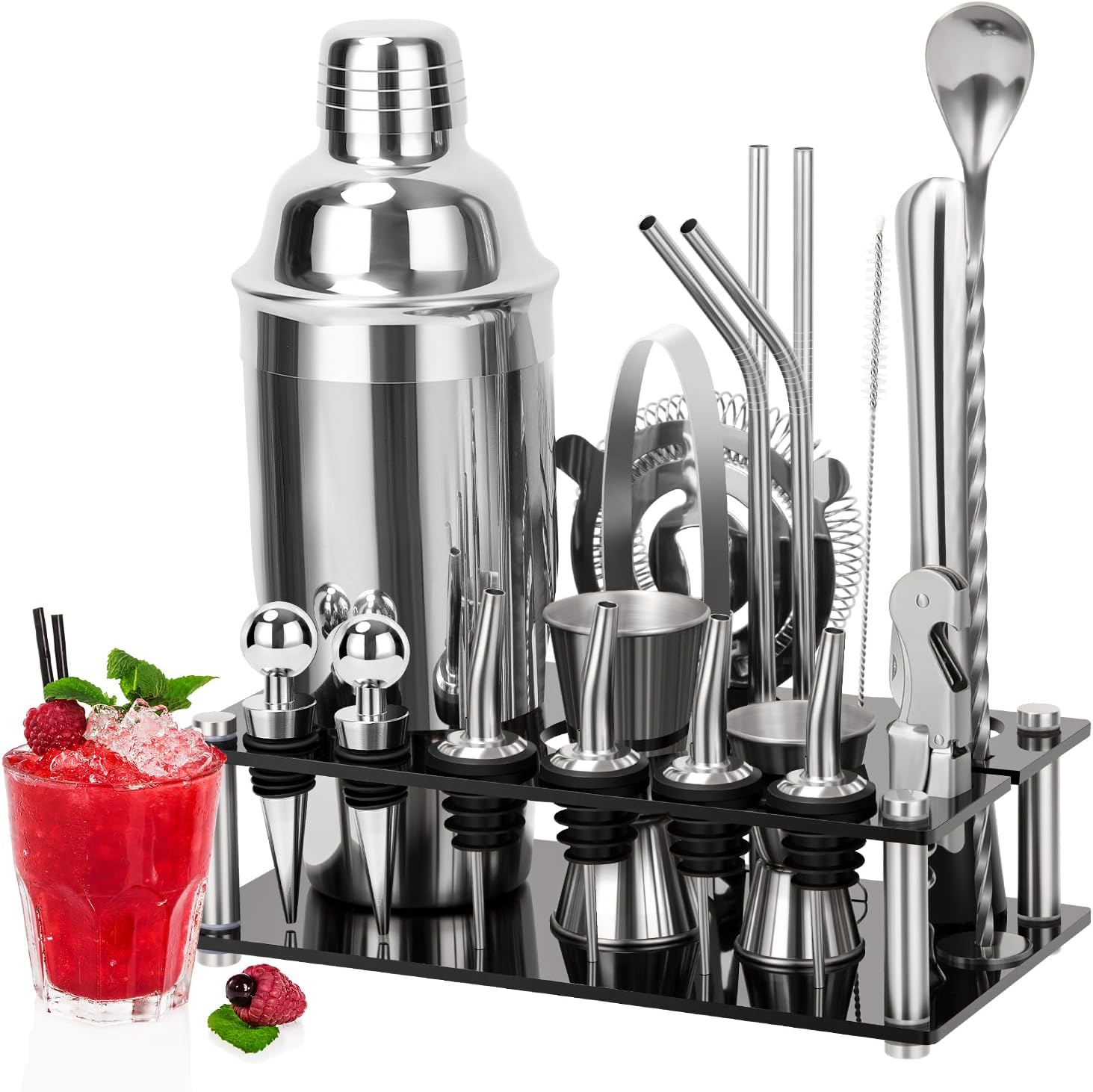 Beykstar Cocktail Set [TESTSIEGER] Cocktail Shaker mit Bar Zubehör