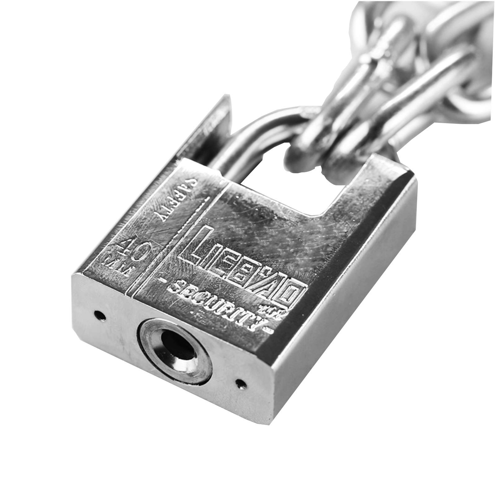 Lucchetto a chiave con catena in acciaio da 1,5 m, lucchetto antifurto di sicurezza for uso domestico e for esterni, dimensioni del lucchetto: 40x62 mm