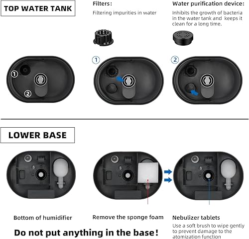 Miniatura 3 de Humidificadores de 5.2L para dormitorio y plantas, humidificadores ultrasónicos de niebla fría para el hogar, humidificadores de escritorio de