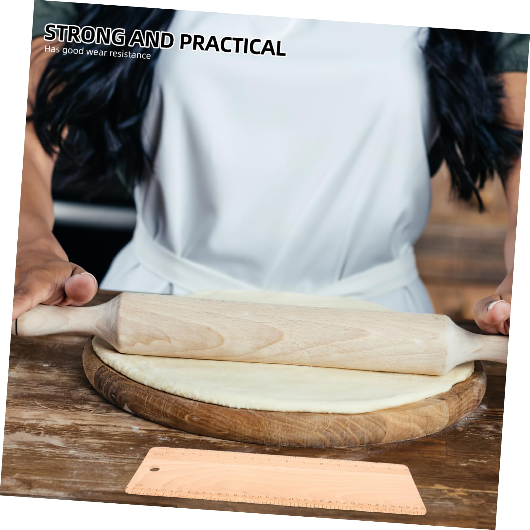 Mobestech Pelle à Pain en Bois de Hêtre 38x12x0,5 Cm Outil de Transfert de Pâte pour Baguettes et Pains Français Ustensile de Cuisson Polyvalent Usage Domestique et Professionnel