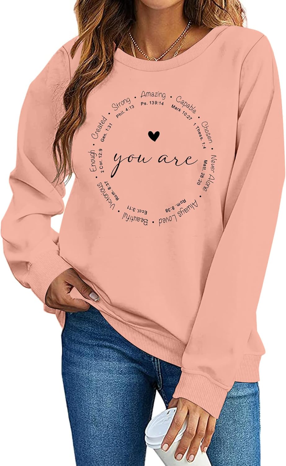 SUPEYA Christian Sweatshirt Women You are Inspiration Shirt Cute Heart Long Sleeve Blessed Saying Tops
