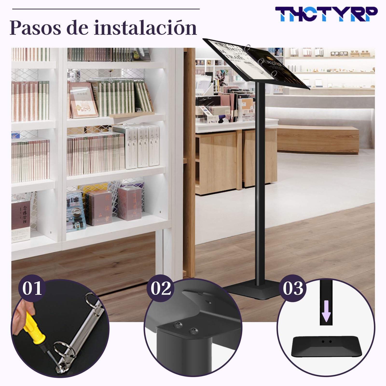 Soporte de menú, soporte para nombres, menús, exterior, pizarra de espera, visualización de menú, soporte para nombres, soporte, cerrado, letrero, herramientas incluidas, fácil de montar