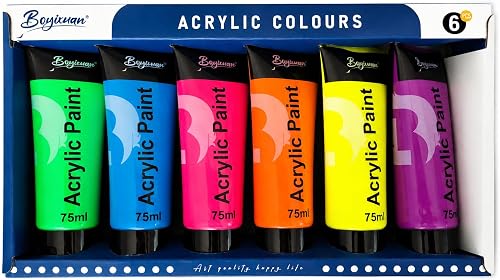 6-Piece Bright Colours Acrylic Paint Set – 75ml Each