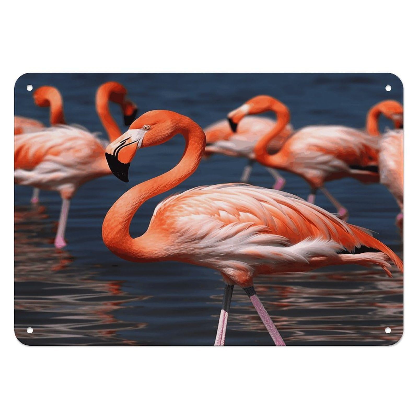 Fodpand Style Flamingo3 Retro Vintage Metal Tin Sign,Wall Art Decor Garden Plaque Poster For Bedrooms Yard Bars Pubs Patios Porches 7.9X5.5 Inch