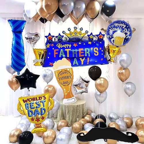 Miniatura 4 de Kit de globos para el día del padre, globos de papel de aluminio para decoración de fiesta de cumpleaños (4 unidades)