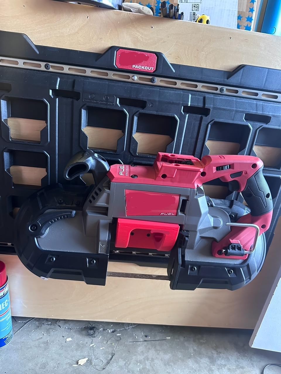Bandsaw wall/Pack-out mount made for Deep Cut Milwaukee M18 and Fuel band saw