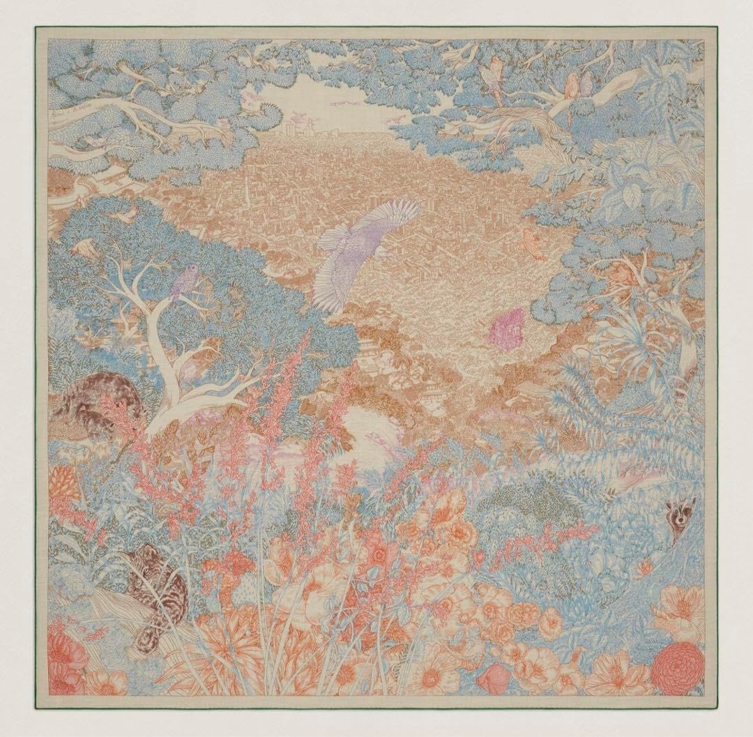 スカーフ140x140 aLORS Paris シルクコットンスカーフ 140x140 HERMES