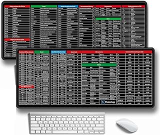 (3mm) Quick Key Super Large Anti-Slip Keyboard Pad - with Office Software Shortcuts Pattern, Keyboard and Mouse Pad, Large Mousepad, Desk Pad for Keyboard and Mouse (A+B,800 * 300 * 3mm)