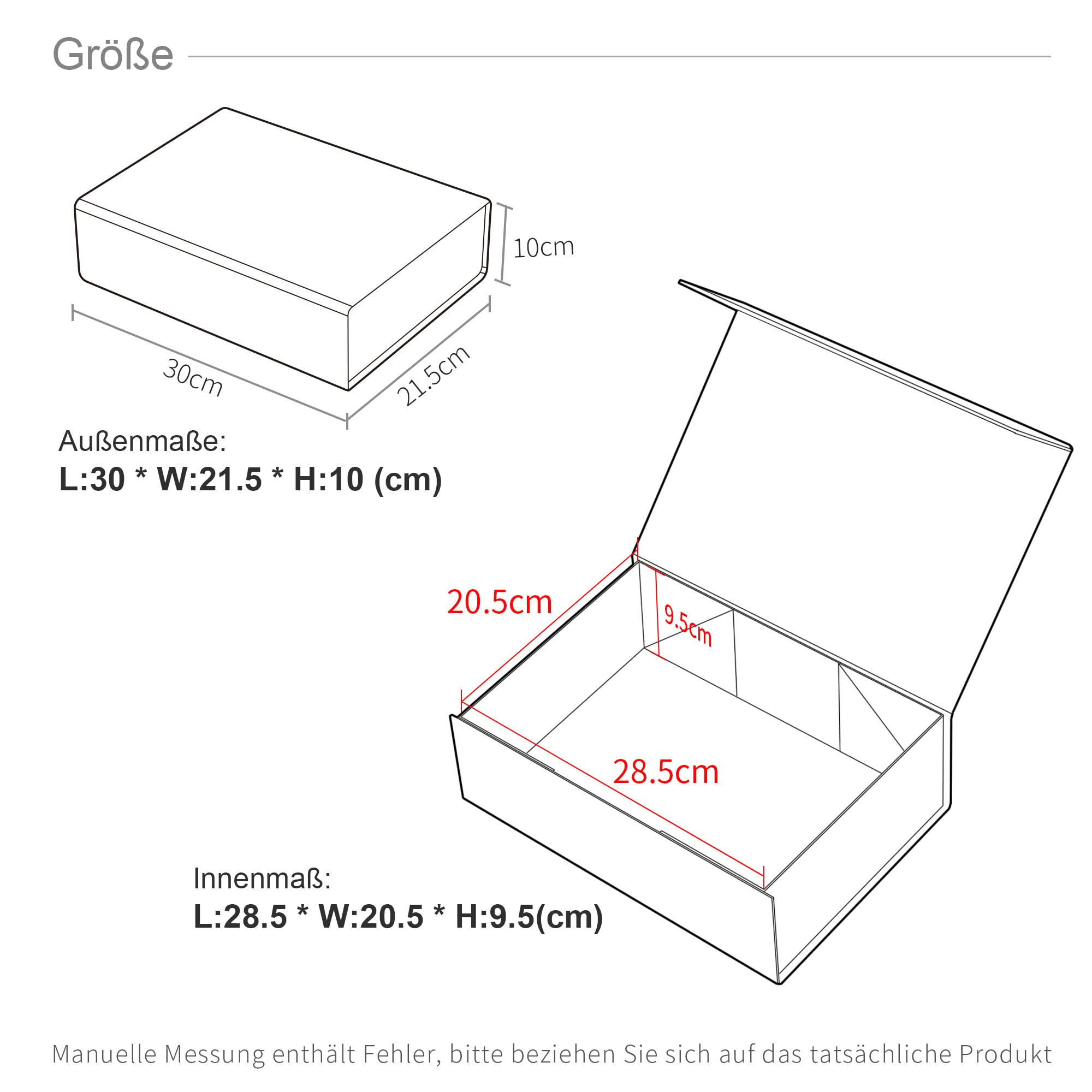 ADEL DREAM Faltende Geschenkbox für Kleidung (10 Stück, Groß Weiß)