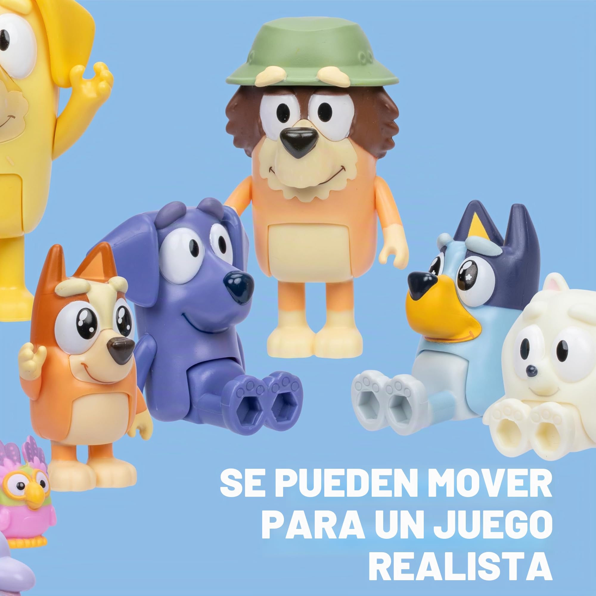 BLUEY Pack de 12 Figuras Lo Mejor para Contar Historias, el Set de Juego para Fans, Contiene 12 Figuras de Tus Personajes preferidos de la Serie, Incluidas Dos Figuras exclusivas de Joff y Pom Pom