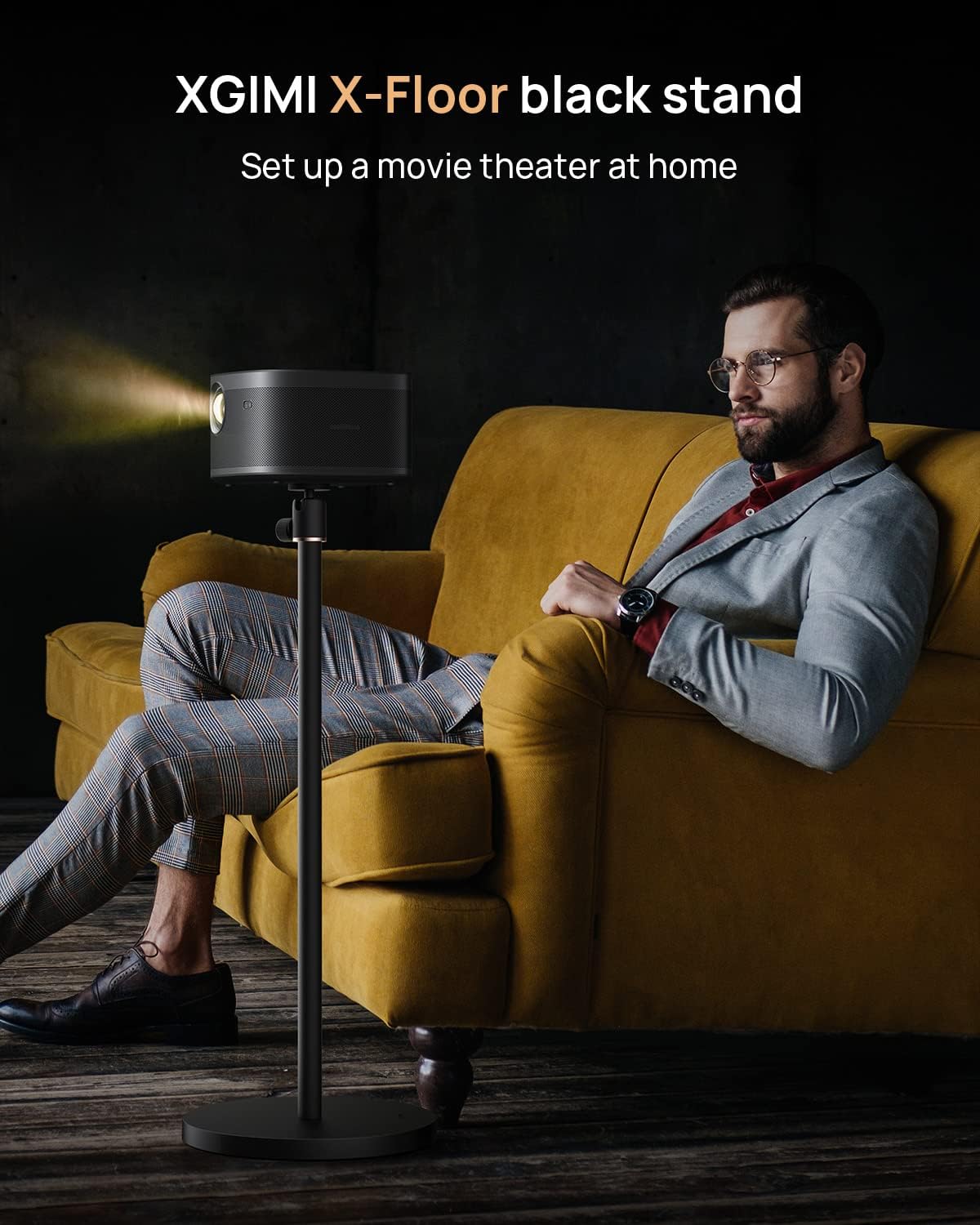 XGIMI Projector Floor Stand, Projector Tripod Support Horizon/Horizon Pro/Halo/Halo Plus/MoGo Pro/MoGo Pro Plus/Elfin, Not for HORIZON Ulta, 360° Free Rotation, 19 or 35 inches Height Adjustable