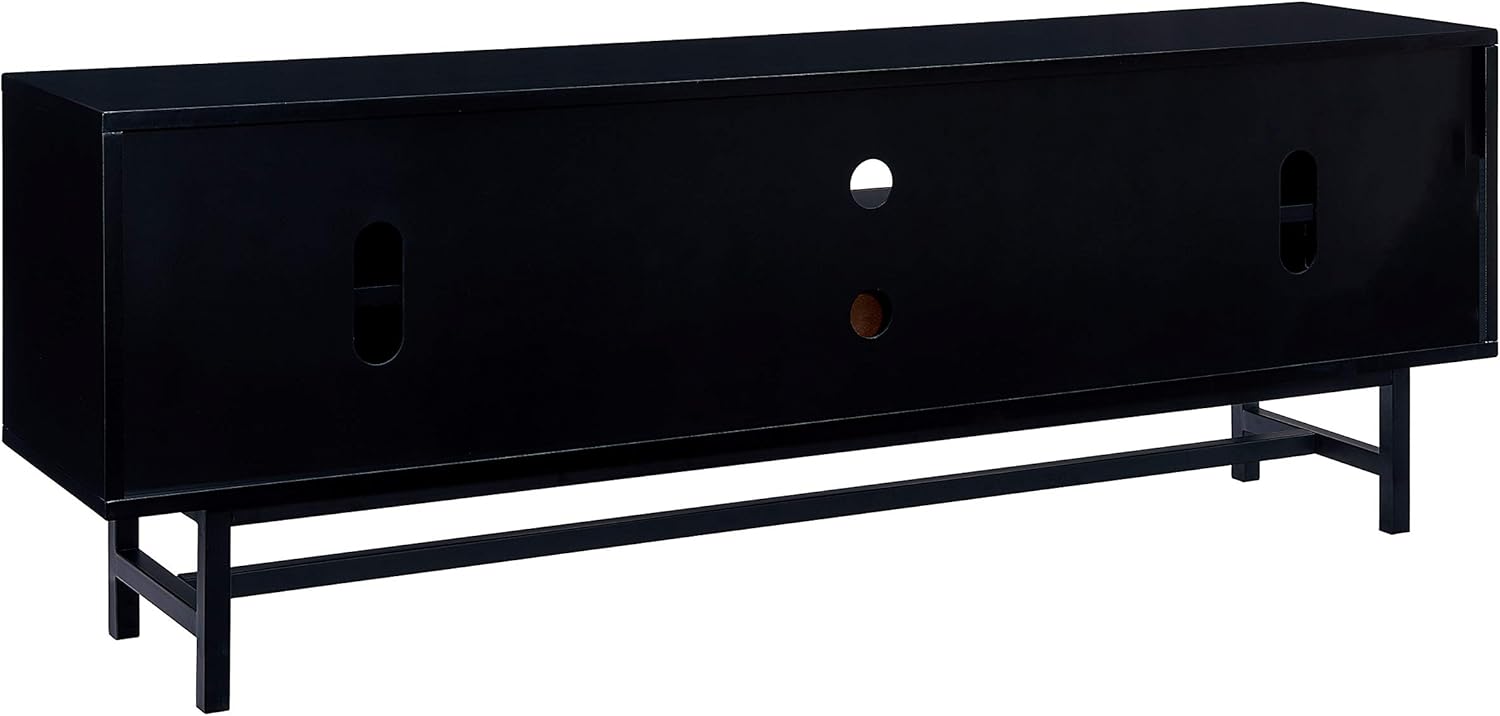 SEI Furniture Blynn Midcentury Modern Media Console TV Stand, Black