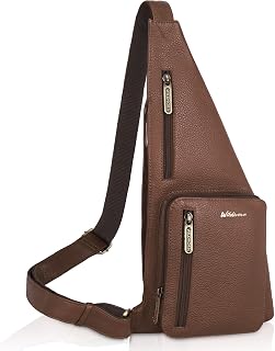 WildHorn Leather Sling Crossbody Bag for Men, Stylish Chest Shoulder Bag for Men Women,1 Cable Vent, Adjustable Strap for ... Price In India