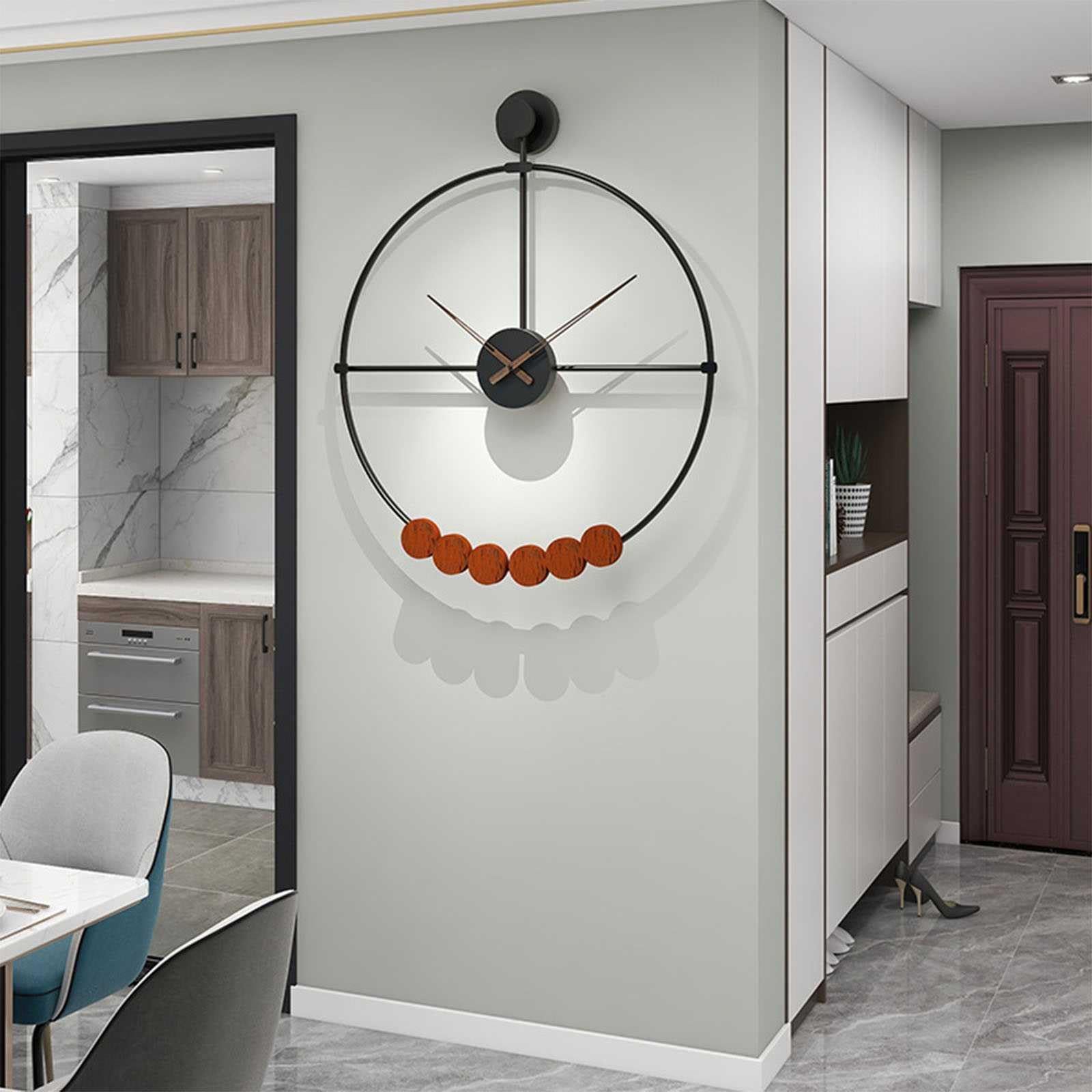 Reloj De Pared Tieyi Sala estar Creativa Dormitorio Cocina Hogar Decoración Lujosa Nórdicos Silenciosos Relojes Cuarzo