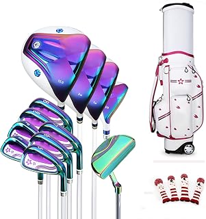 TeidEa Golf Set,Complete Golf Clubs for Women, Golf Clubs Set, Golf Learning Training Set, Carbon Shaft 12 Clubs, with Cue Bag