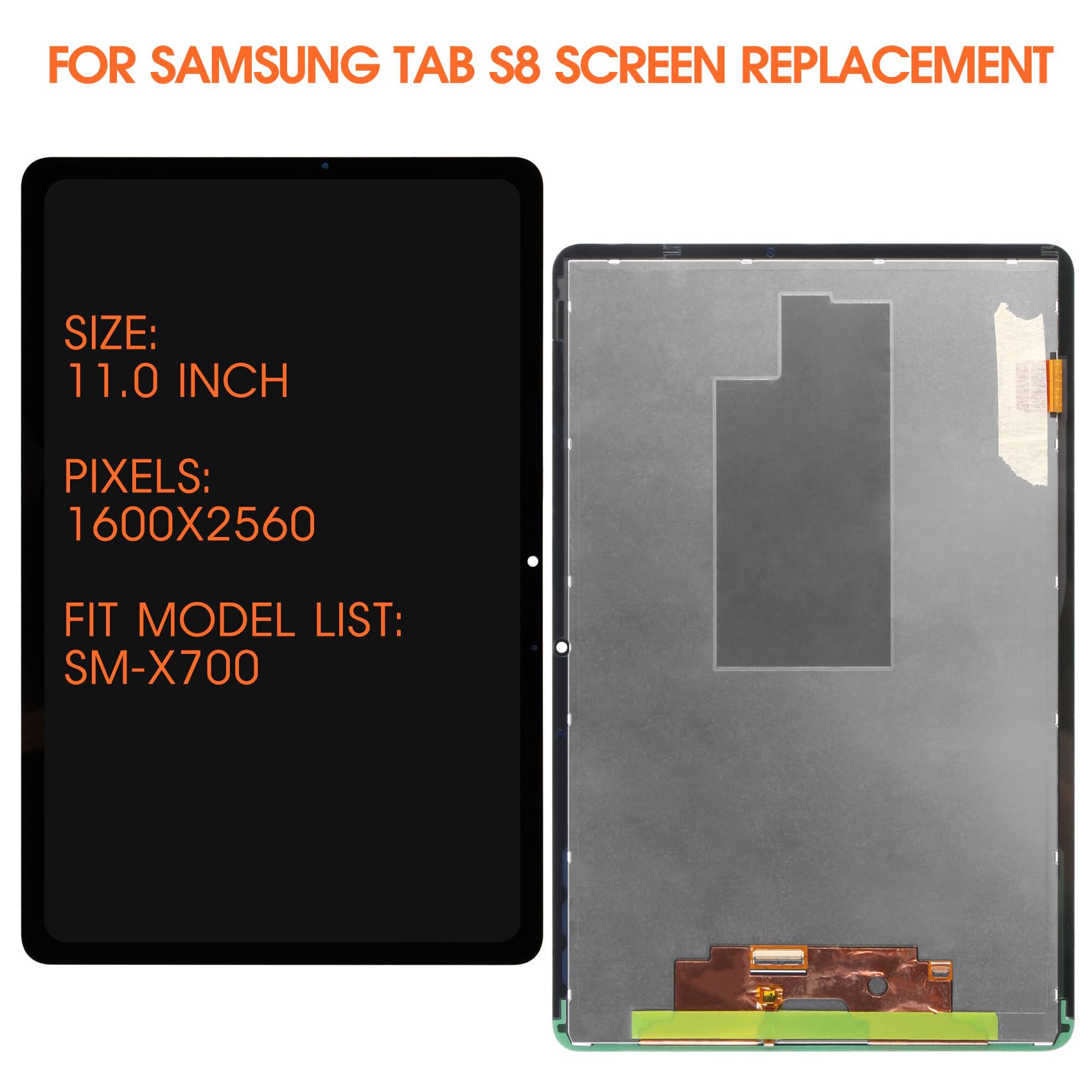 Schermo LCD per Samsung Tab S8 LCD Display per Samsung Galaxy Tab S8 SM-X700 11 Pollici Schermo Sostituzione Digitalizer Touchscreen Assembly Completo con Strumenti, Nero