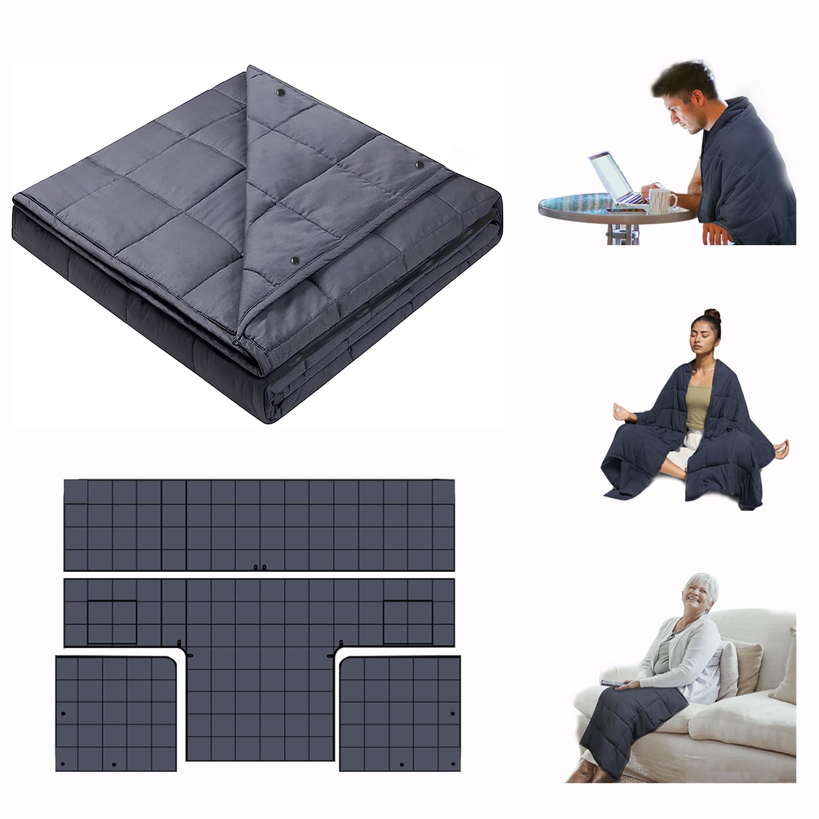 ZonLi Cooling Weighted Blanket Adult 15 lbs(48''x72'' Cream, Twin Size), Cool Adult Weighted Blanket for Summer, Viscose with Glass Beads