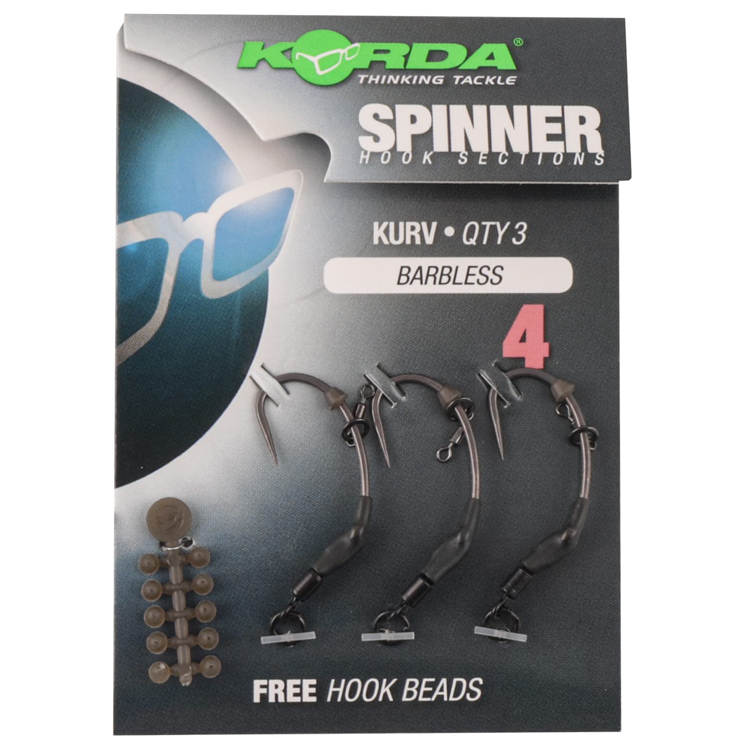 Korda Spinner Hook Sections Kurv B, (x3), High-Quality Ready Constructed Hook Sections, Easy to Crimp, Compatible with Krank or Kurv Shank Hooks, Essential for Anglers Seeking Precision and Efficiency