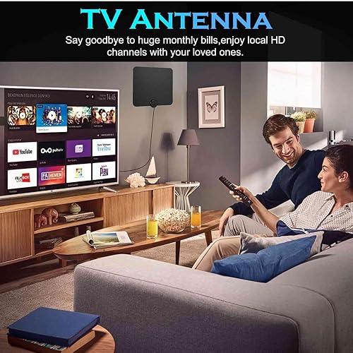 Miniatura 7 de Antena de TV digital HD amplificada mejorada de largo alcance de más de 350 millas - Compatible con 4K 1080p para Samsung Tv modelo un55J6201AF -