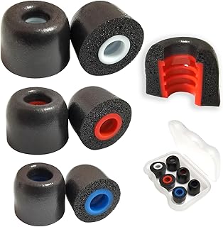Luckvan Memory Foam Earbuds Tips Replacement Fit 4.0mm-5.5mm Isolation Noise Replacement Foam Ear Tips for in-Ear Earphones with Storage Box