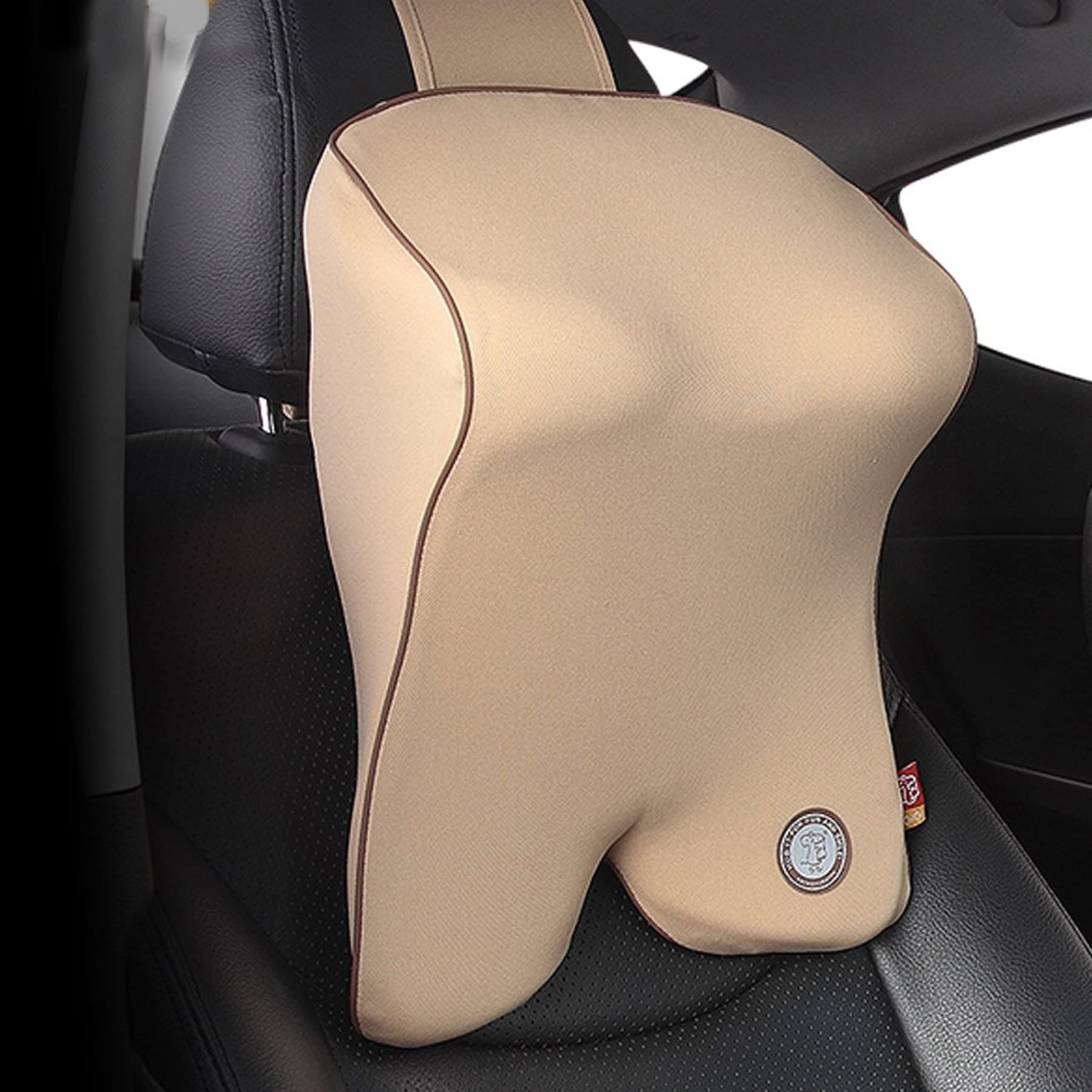 GiGi (G-1603 Memory Foam Car Neck Pillow Car Headrest,Head Pillow,Rest Pillow,Protect Neck (Apricot)