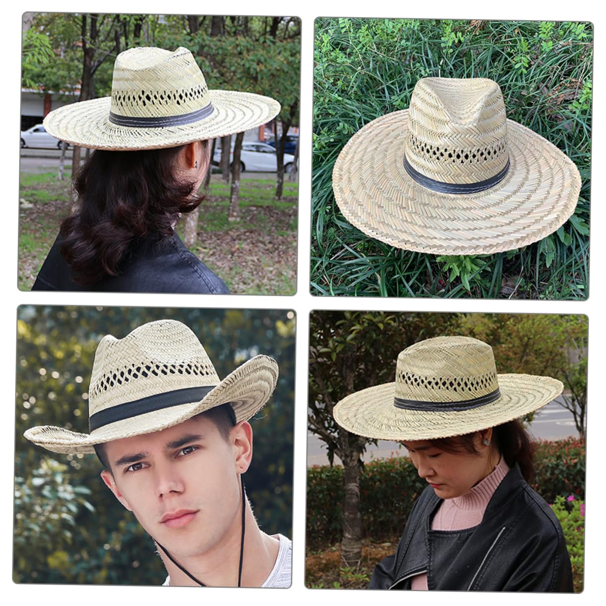 BESPORTBLE Women Sun Hat Cappello di Paglia da Donna Cappello di Paglia per Le Donne Cappello da Spiaggia da Uomo Cappello da da Uomo Cappello da Spiaggia da Donna Opaca