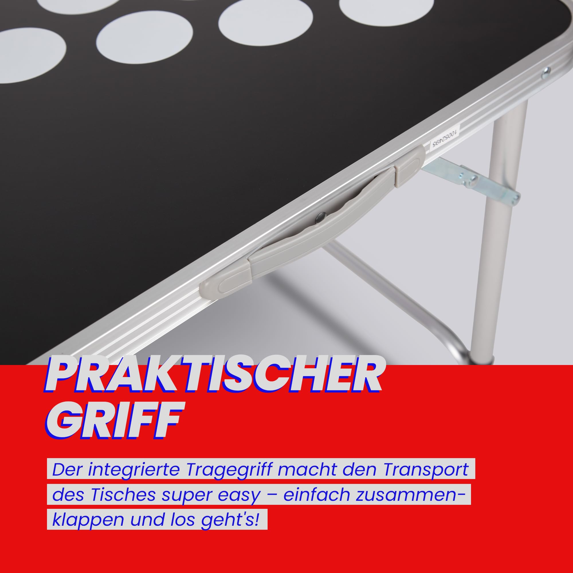 Bestlivings höhenverstellbarer Bierpong Tisch, 240x60x70cm aus Aluminium platzsparender Klapptisch, tragbares Partyspiel für Garten oder Festivals