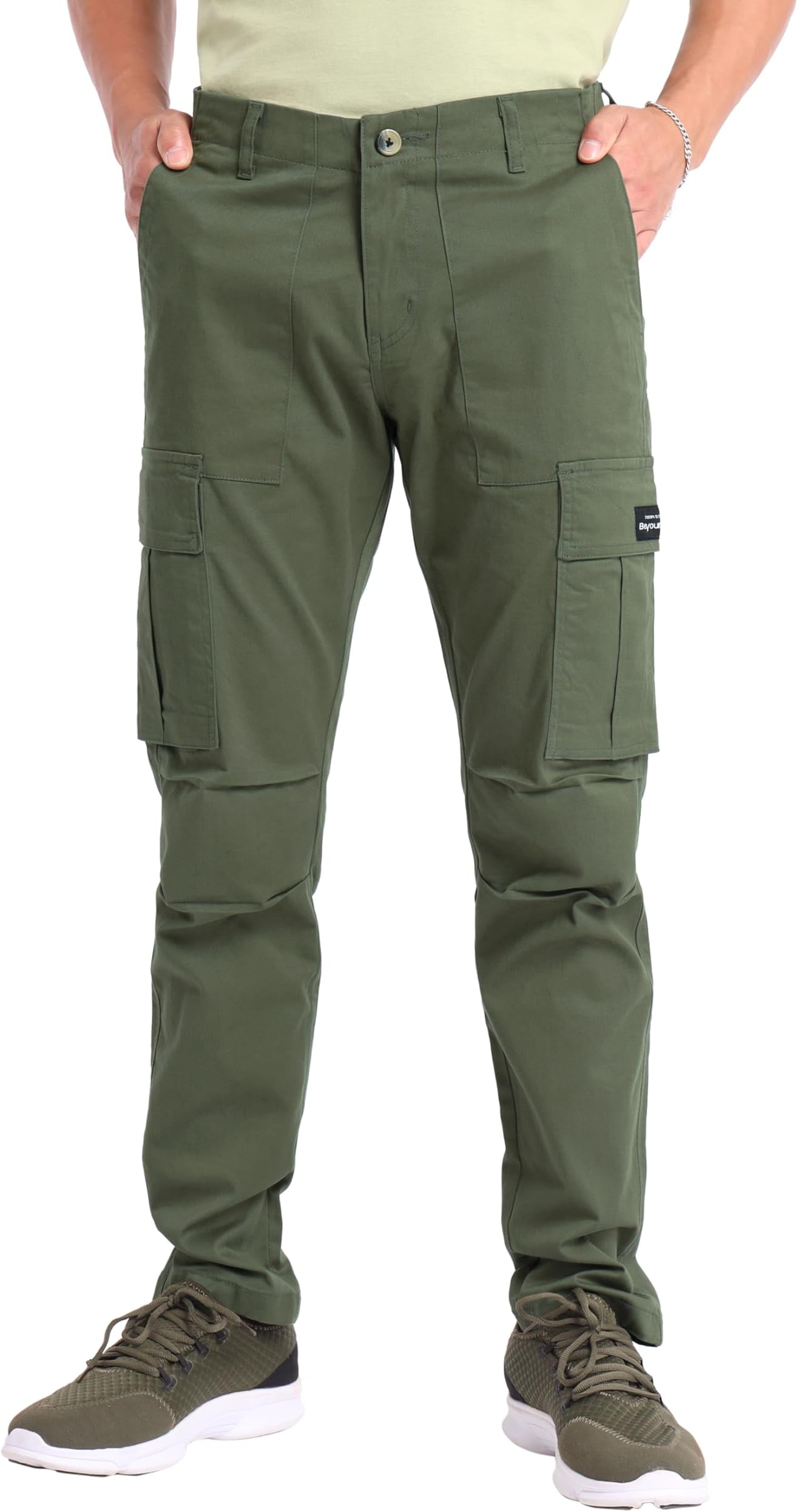 BeyoungCotton Lycra 6 Pocket Regular Fit Cargo Pants for Men | Cargo Trousers for Men