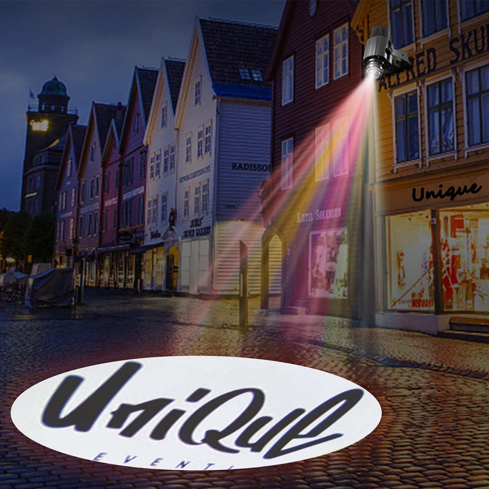 Fernbedienung LED-Gobo-Projektor Rotierendes Bild-Werbung-Logo-Licht Inklusive kostenlosem kundenspezifischem Glas-Gobo, Schwarz Outdoor IP67 Wasserdicht (35W)