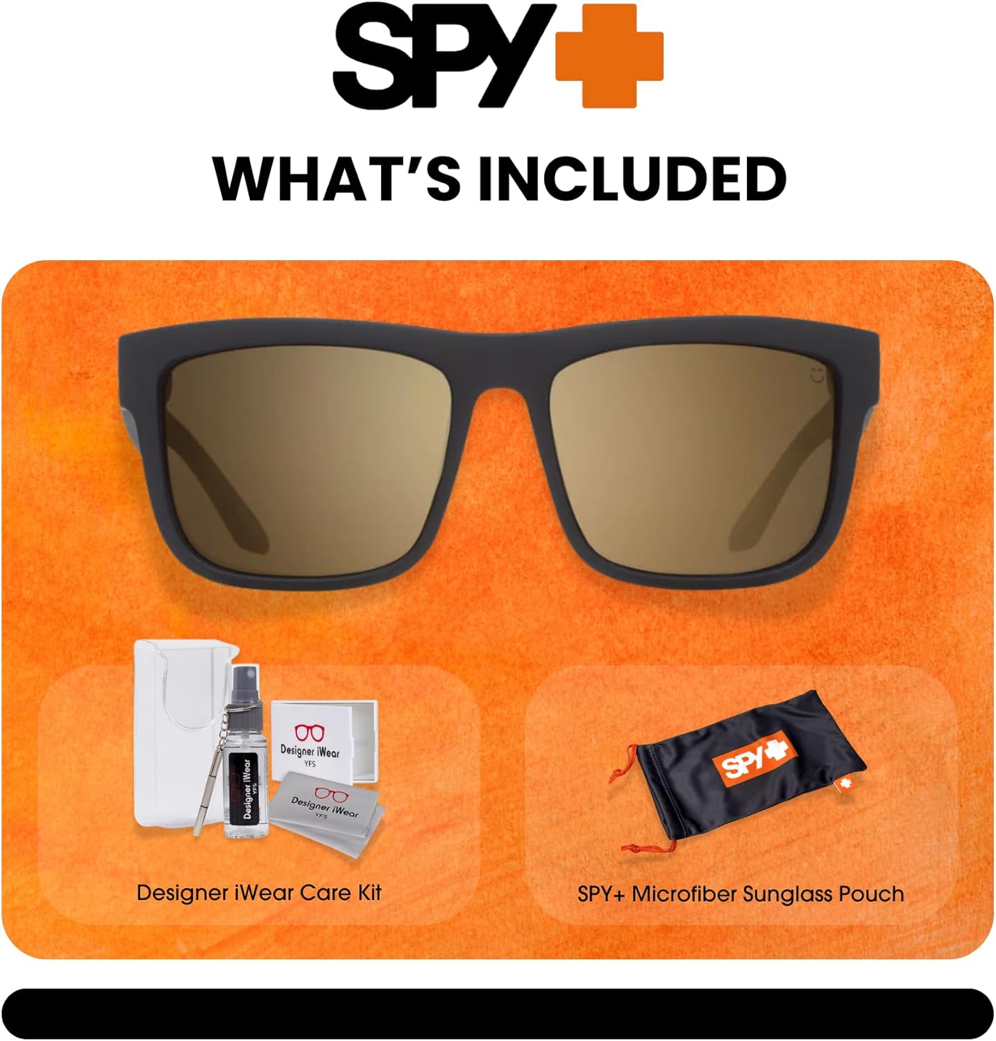 Spy Discord Rectangular Sunglasses for Men + BUNDLE with ACCESSORY EYEWEAR KIT - Image 2