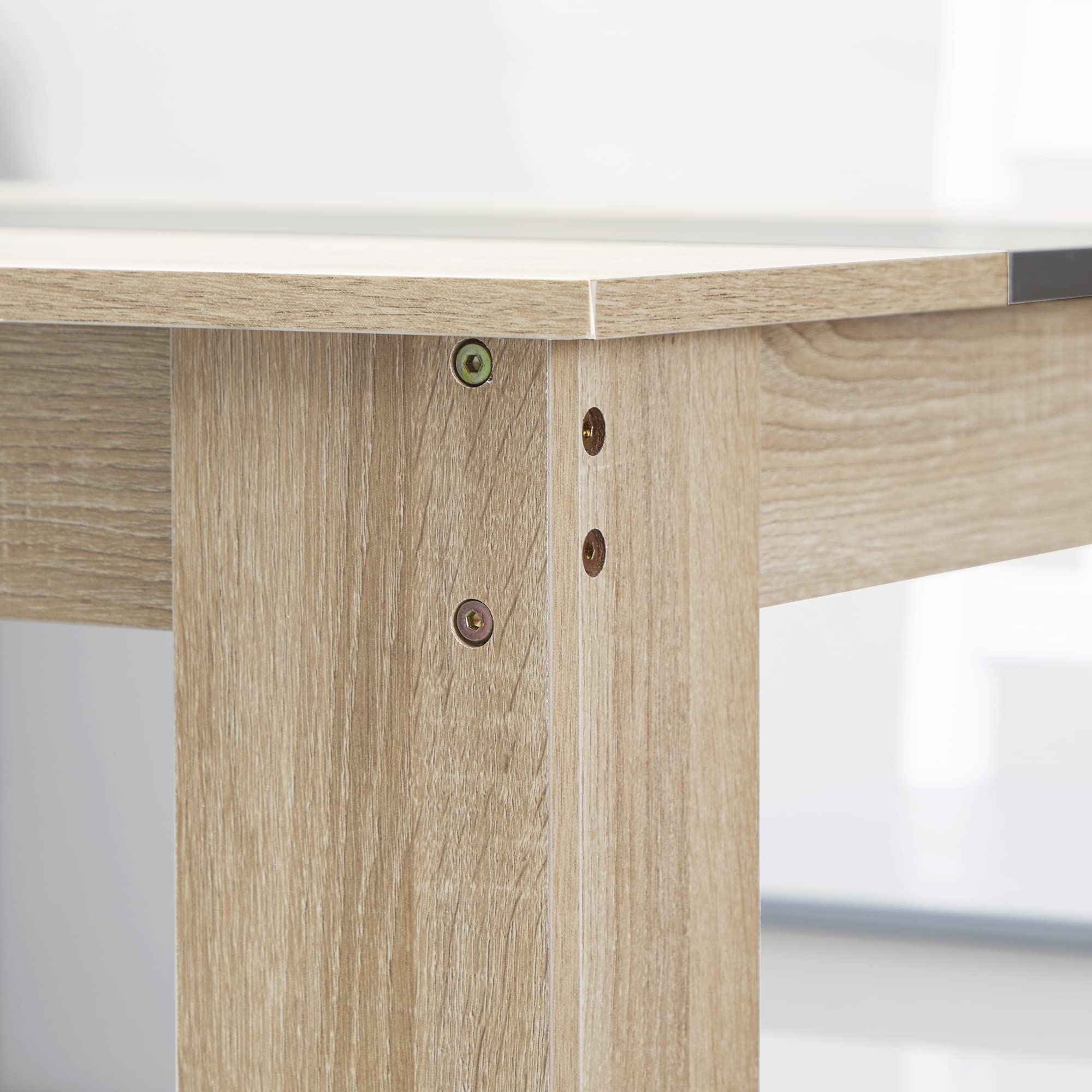 HOMCOM Tavolo da Pranzo per 4-6 Persone, Tavolo Cucina Moderno con Piano con Venature del Legno, Tavolino da Soggiorno e Sala da Pranzo Rettangolare in Legno, 120x69x75 cm, Colore Nero e Legno