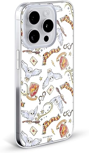 Miniatura 2 de Head Case Designs Funda rígida con licencia oficial de Harry Potter Hedwig Owl Pattern Deathly Hallows XIII compatible con Apple iPhone 14 Pro